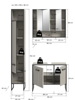 Badkombination 3-teilig BAGNO