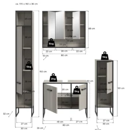 Badkombination 4-teilig BAGNO