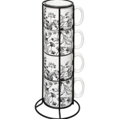 Becher Set mit Ständer FLORAL