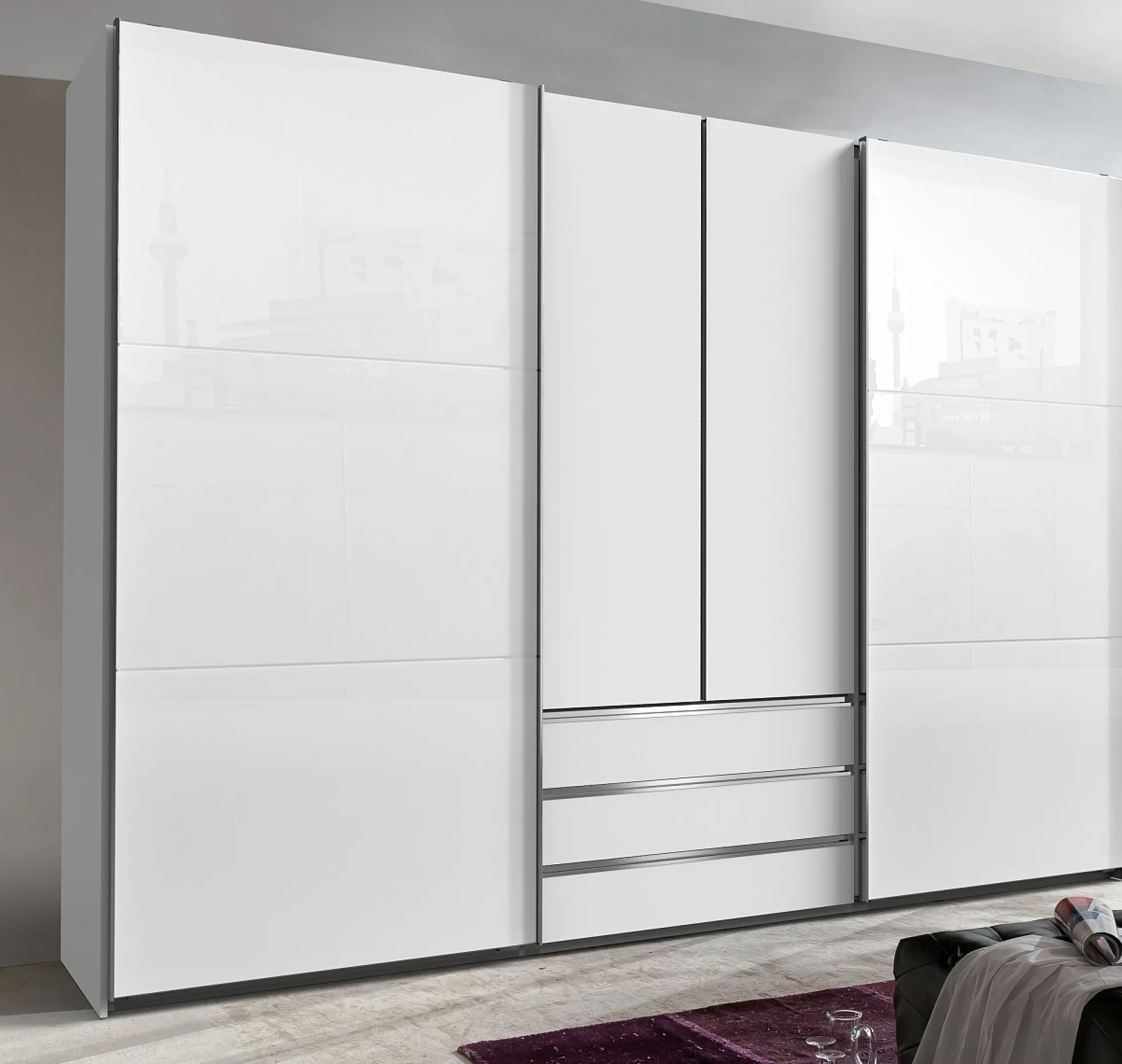 Dreh-/Schwebetürenschrank MAGIC GLAS