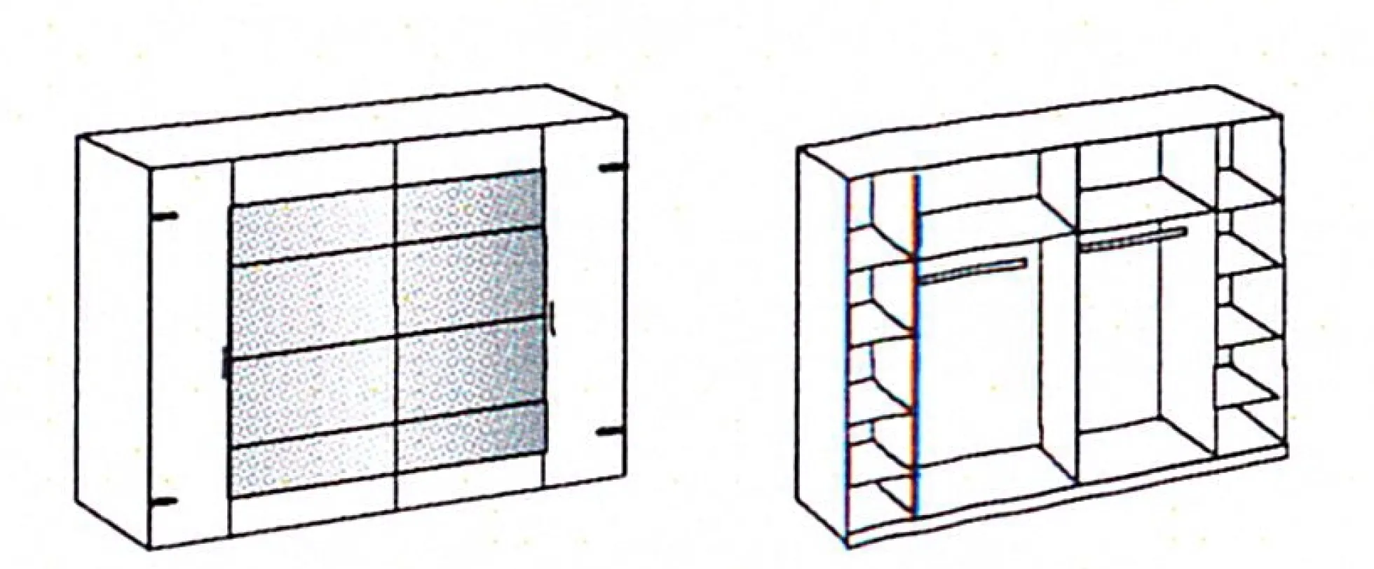 Dreh-/Schwebetürenschrank STOCKHOLM