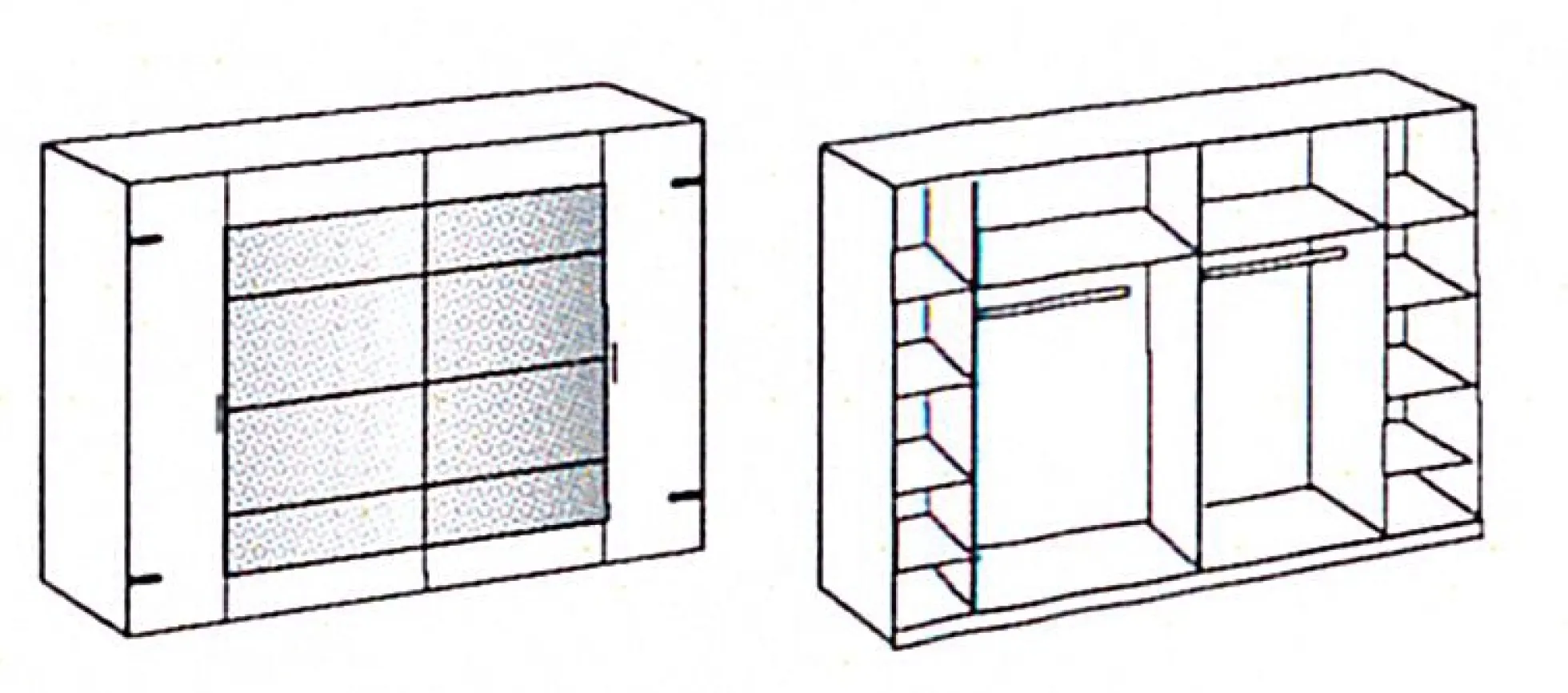 Dreh-/Schwebetürenschrank STOCKHOLM