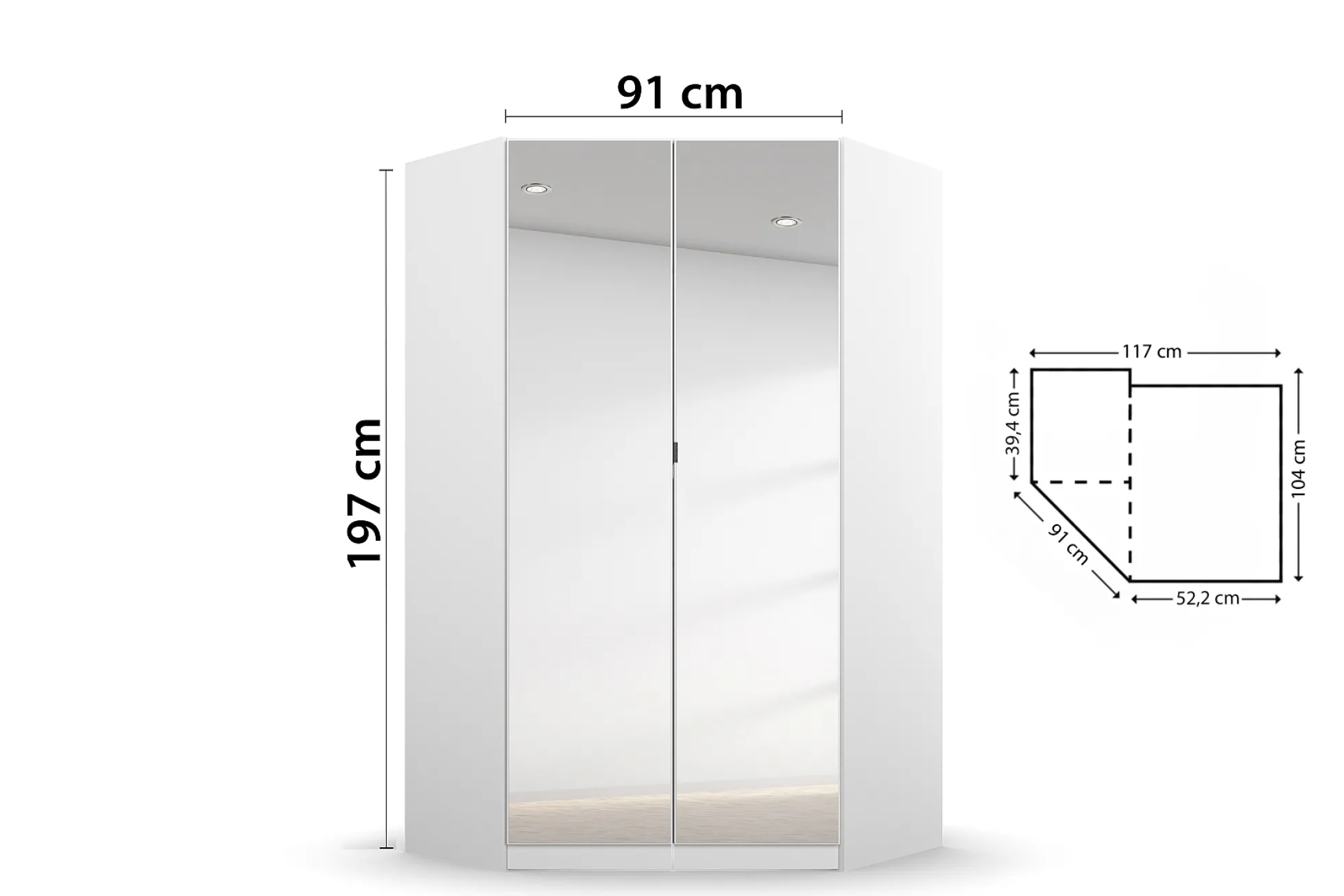 Drehtüren-Eckschrank AGUALVA-CACEM