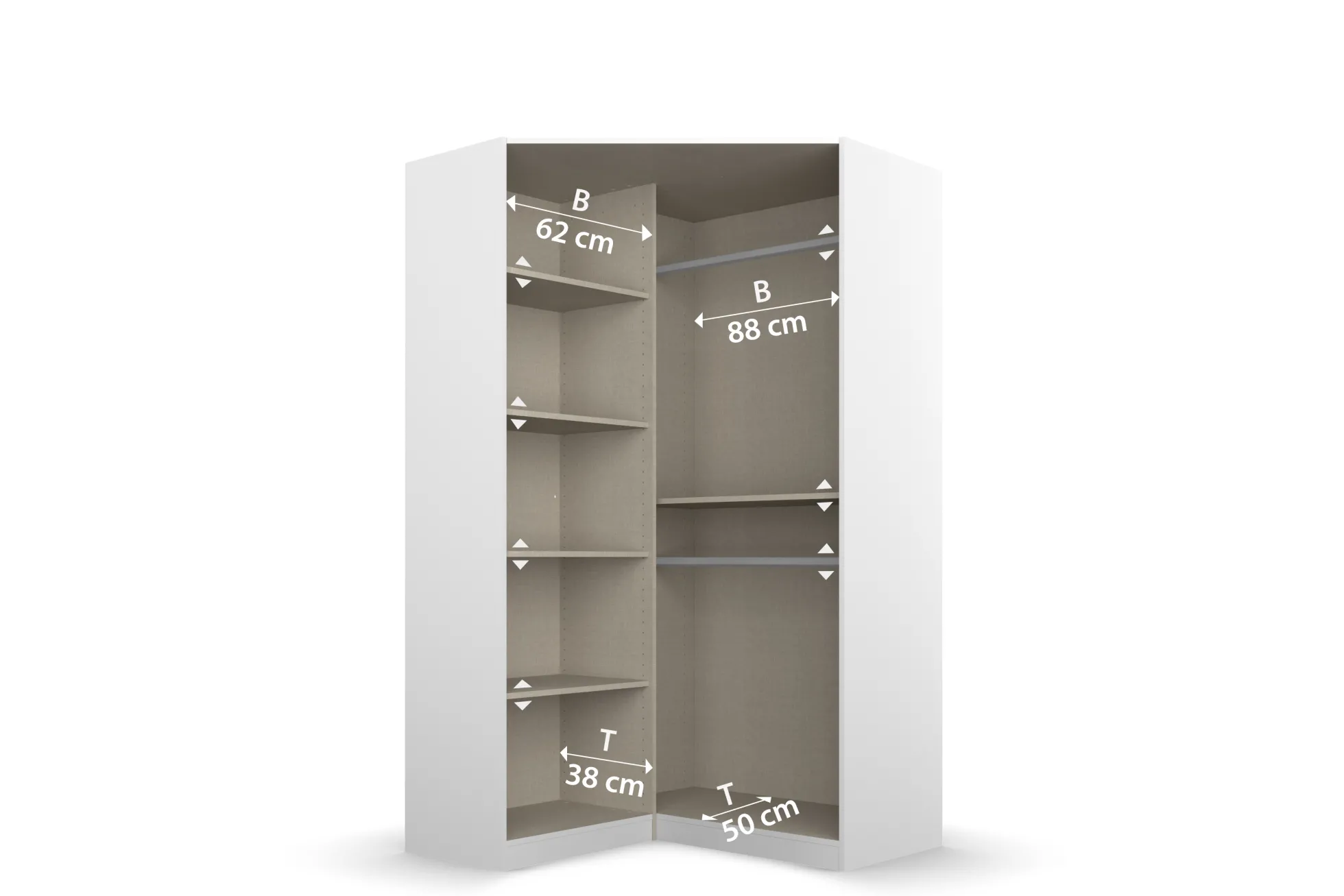 Drehtüren-Eckschrank AGUALVA-CACEM