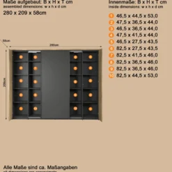 Dreh- und Schwebetürenschrank ESTEBAN