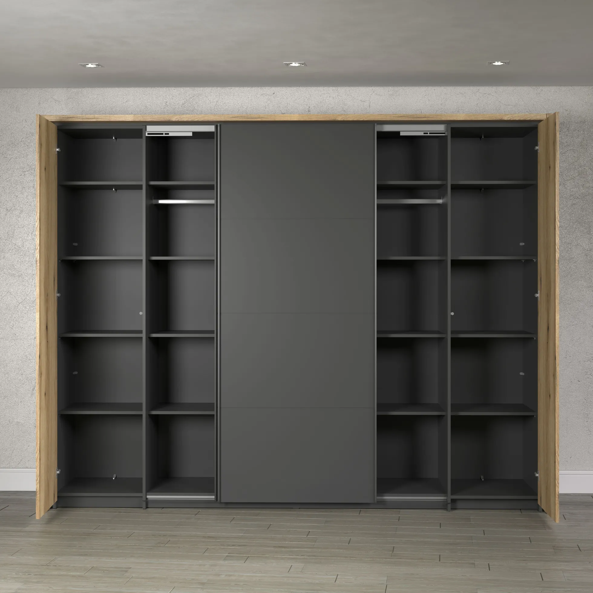 Dreh- und Schwebetürenschrank ESTEBAN