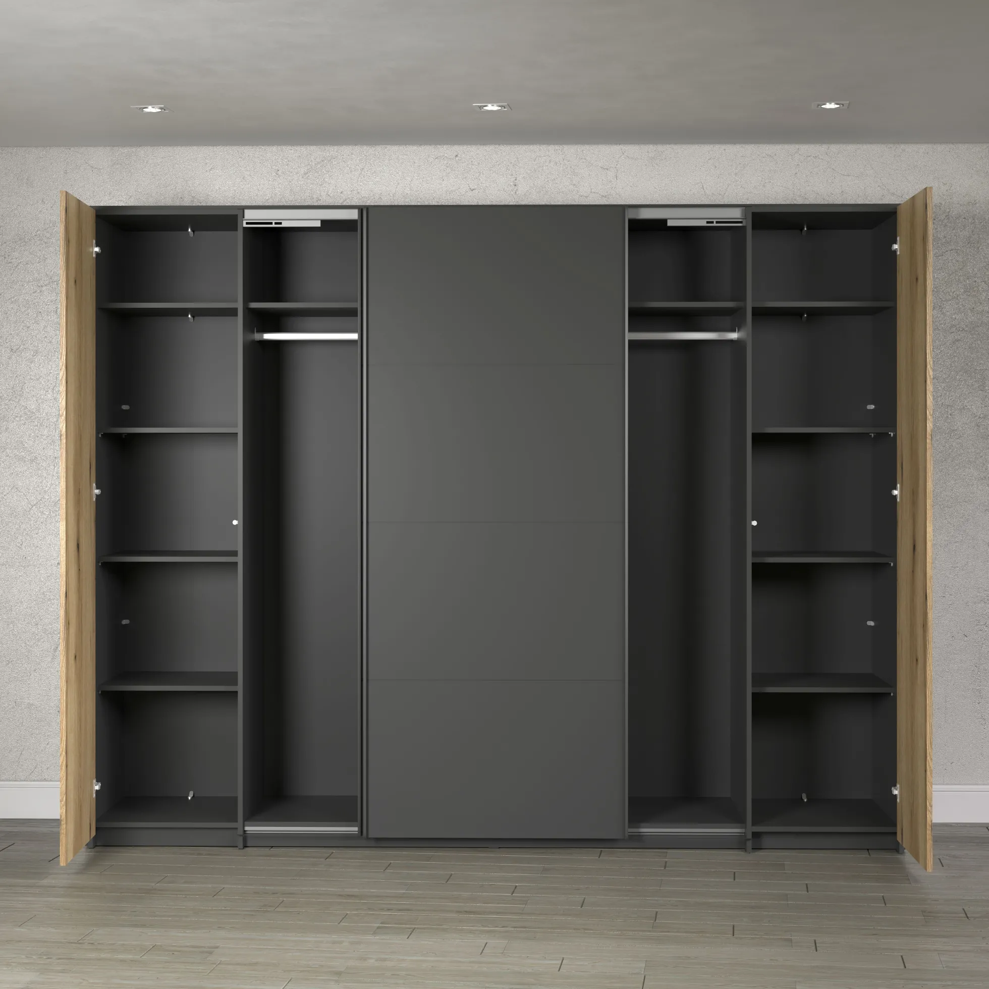 Dreh- und Schwebetürenschrank ESTEBAN