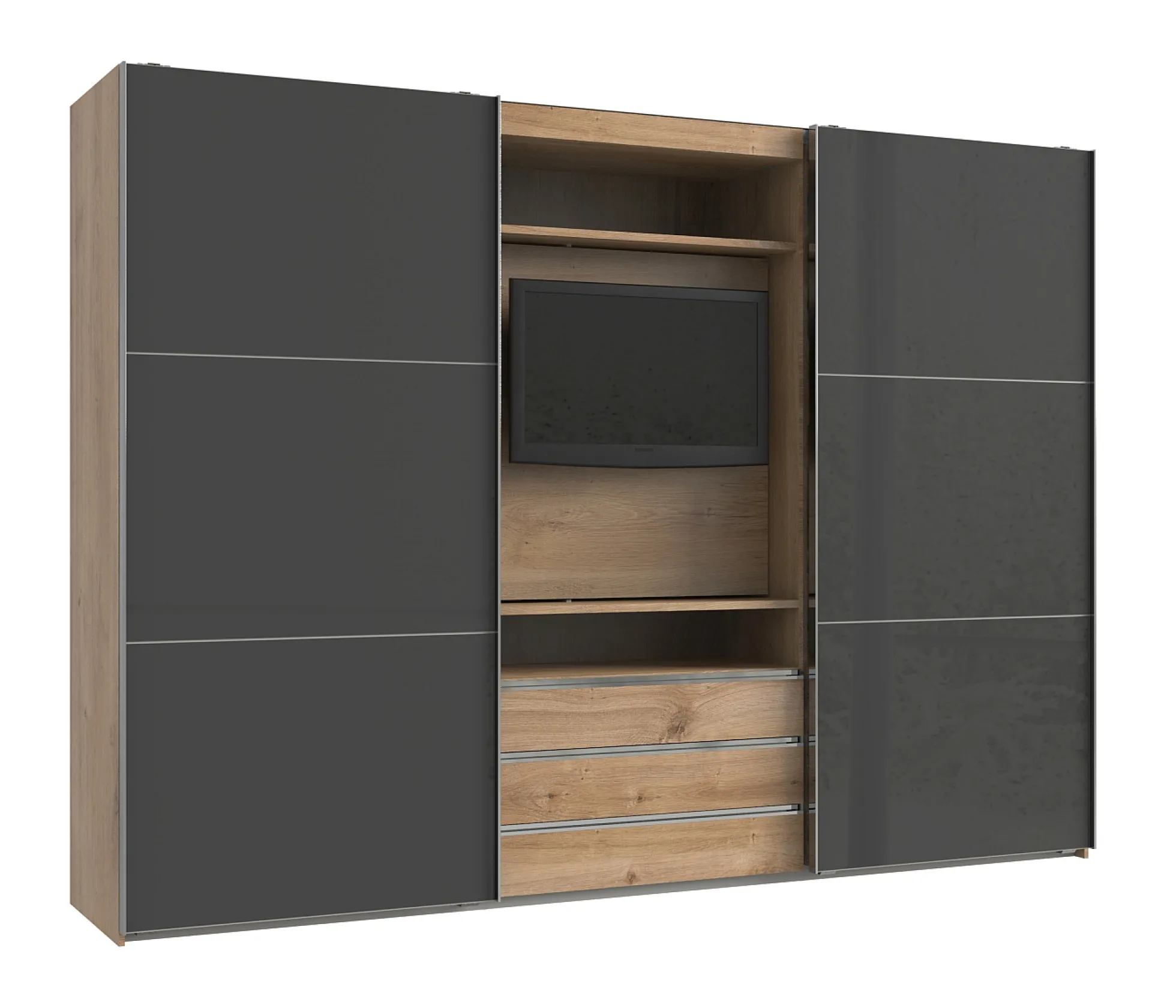 Funktions-TV-Schwebetürenschrank MAGIC GLAS
