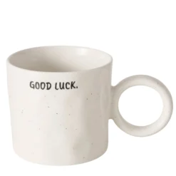 Henkelbecher mit Spruch GOOD LUCK