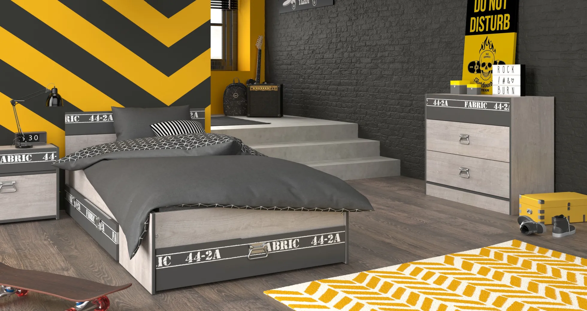 Jugendzimmer 4-teilig FABRIC 14