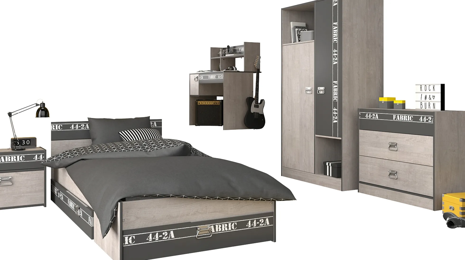 Jugendzimmer 6-teilig FABRIC 11