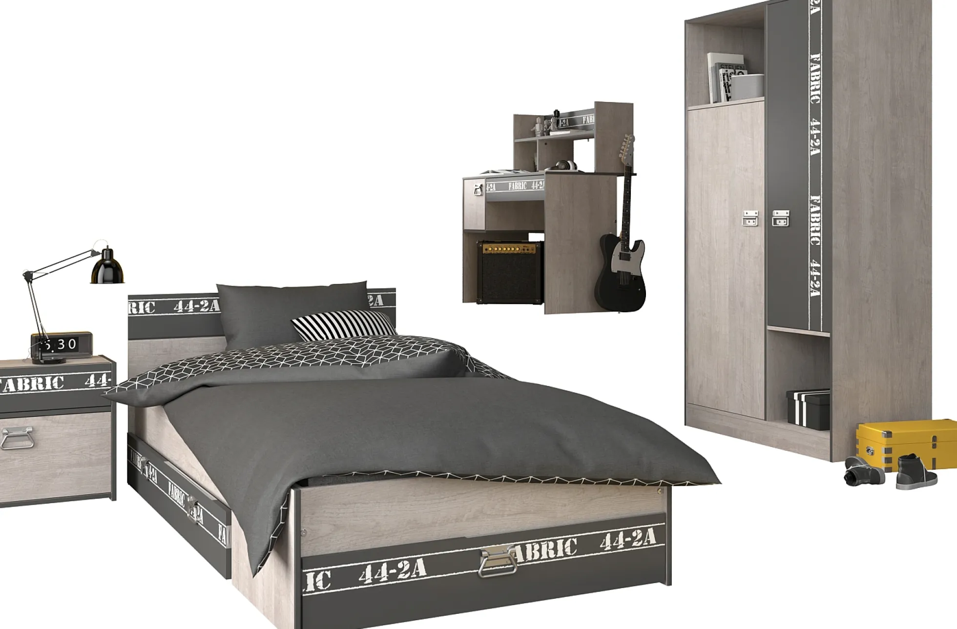 Jugendzimmer 5-teilig FABRIC 12