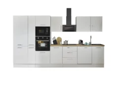 Küchenblock mit E-Geräten CORNWALL (Zeile-Backofen-Geschirrspüler-Kühlschrank-Mikrowelle-Apotheker) II
