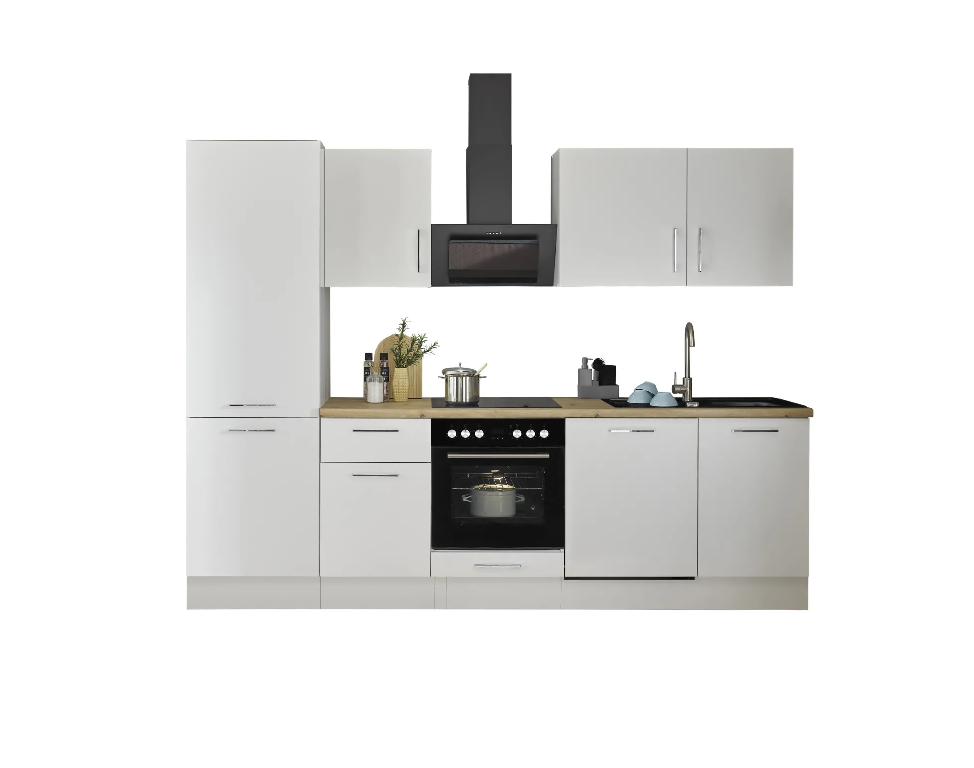 Küchenblock mit E-Geräten CORNWALL (Zeile-Geschirrspüler-Kühlschrank) II