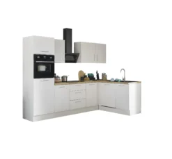 Küchenblock mit E-Geräten CORNWALL (Ecke-Backofen-Geschirrspüler-Kühlschrank) II