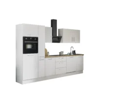 Küchenblock mit E-Geräten CORNWALL (Zeile-Backofen-Geschirrspüler-Kühlschrank-Apotheker) II