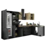 Küchenblock mit E-Geräten CORNWALL (Ecke-Backofen-Kühlschrank) VIII