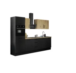 Küchenblock mit E-Geräten CORNWALL (Zeile-Backofen-Kühlschrank) X