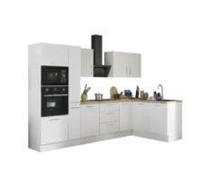 Küchenblock mit E-Geräten CORNWALL (Ecke-Backofen-Mikrowelle-Apotheker) II