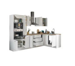 Küchenblock mit E-Geräten CORNWALL (Ecke-Backofen-Mikrowelle-Apotheker) I