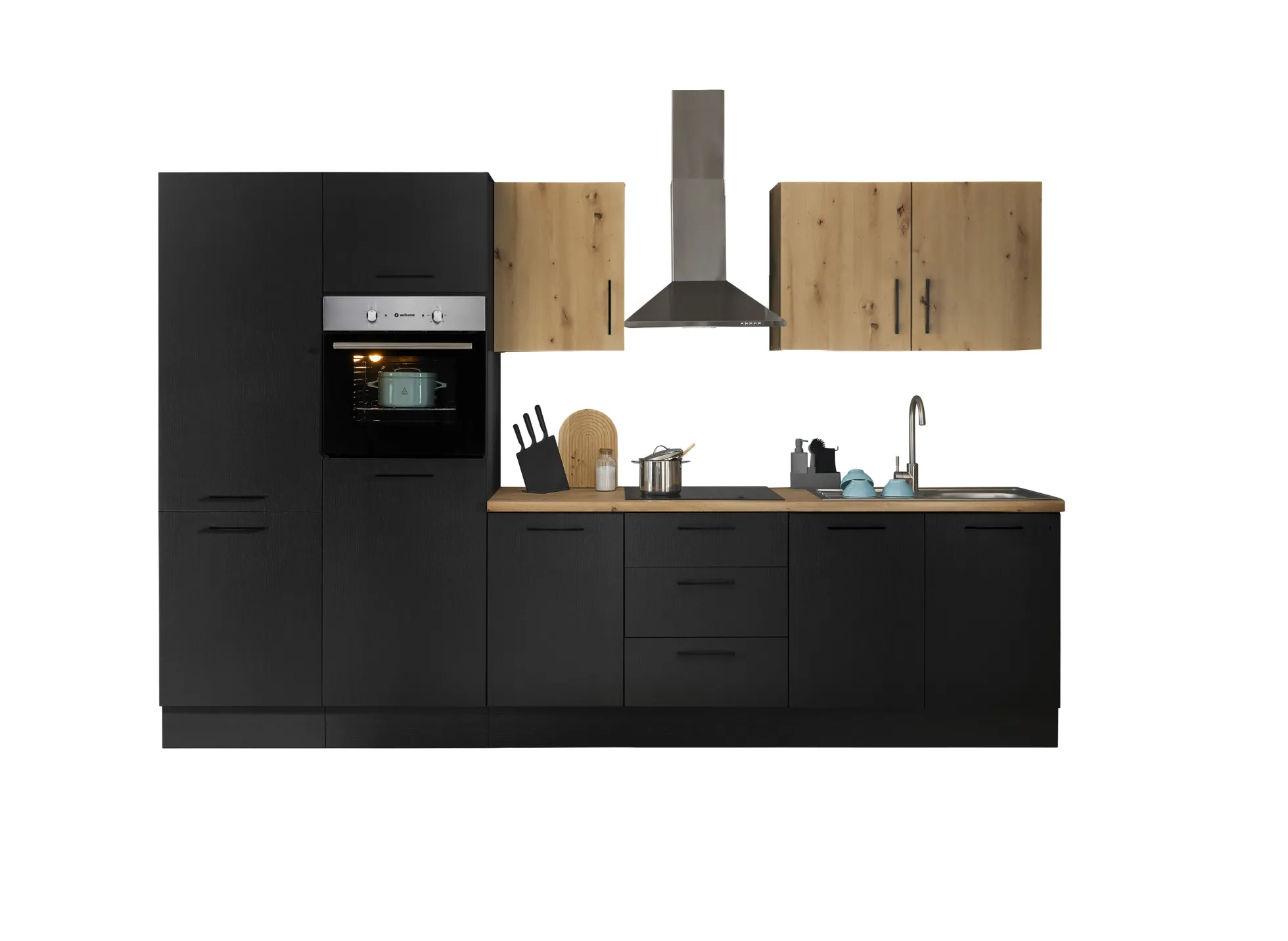Küchenblock mit E-Geräten CORNWALL (Zeile-Backofen-Kühlschrank) XI