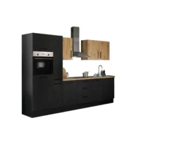Küchenblock mit E-Geräten CORNWALL (Zeile-Backofen-Kühlschrank-Apotheker) V