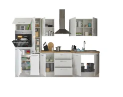 Küchenblock mit E-Geräten CORNWALL (Zeile-Backofen-Kühlschrank-Apotheker) I