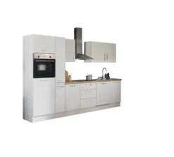 Küchenblock mit E-Geräten CORNWALL (Zeile-Backofen-Geschirrspüler-Kühlschrank-Apotheker) I