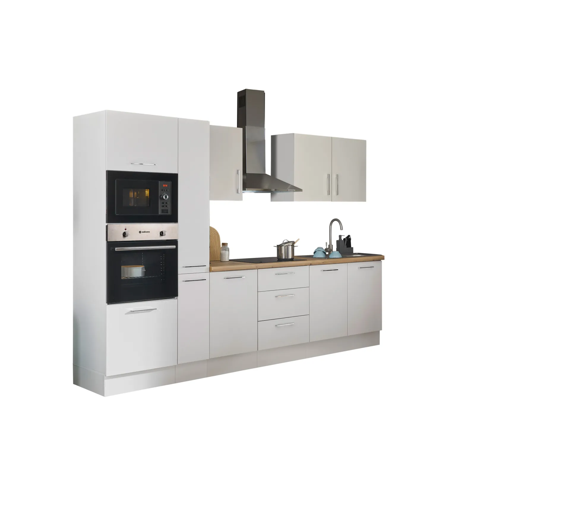 Küchenblock mit E-Geräten CORNWALL (Zeile-Backofen-Mikrowelle-Apotheker) I