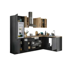 Küchenblock mit E-Geräten CORNWALL (Ecke-Kühlschrank) III