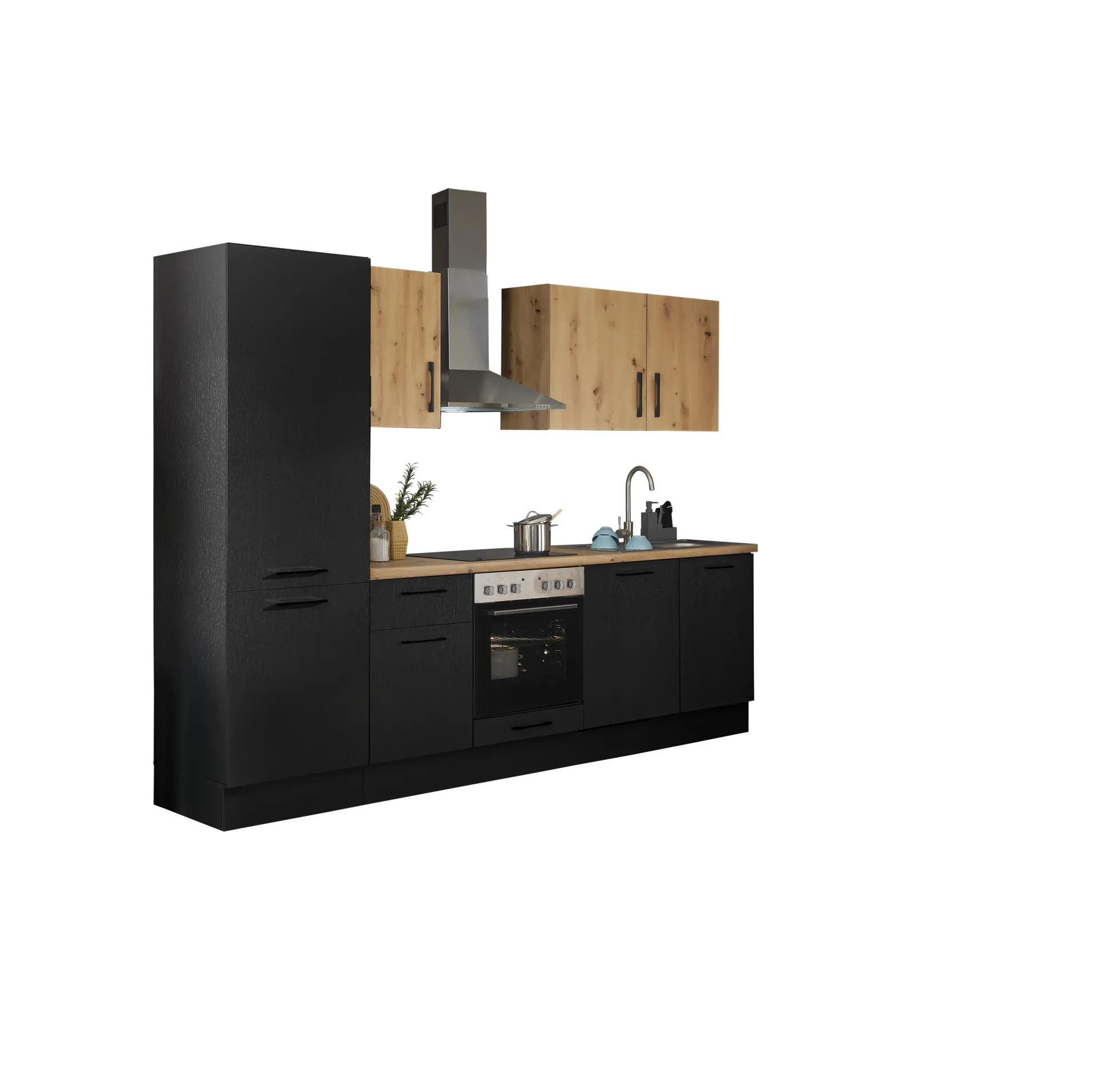 Küchenblock mit E-Geräten CORNWALL (Zeile-Geschirrspüler-Kühlschrank) III