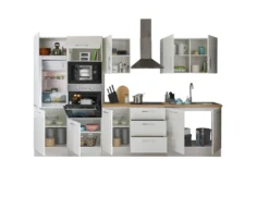Küchenblock mit E-Geräten CORNWALL (Zeile-Backofen-Kühlschrank-Mikrowelle) I