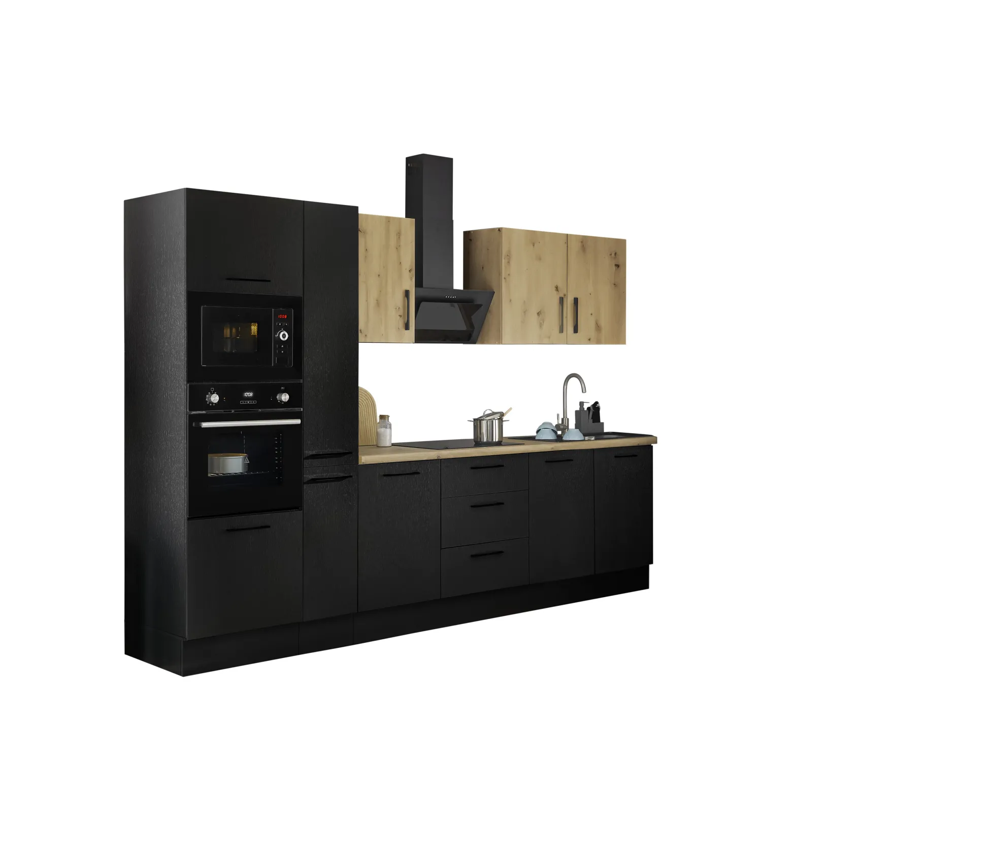 Küchenblock mit E-Geräten CORNWALL (Zeile-Backofen-Mikrowelle) X
