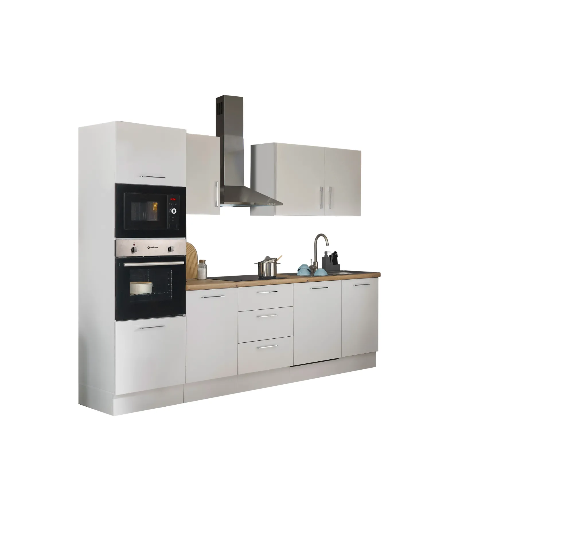 Küchenblock mit E-Geräten CORNWALL (Zeile-Backofen-Mikrowelle) III
