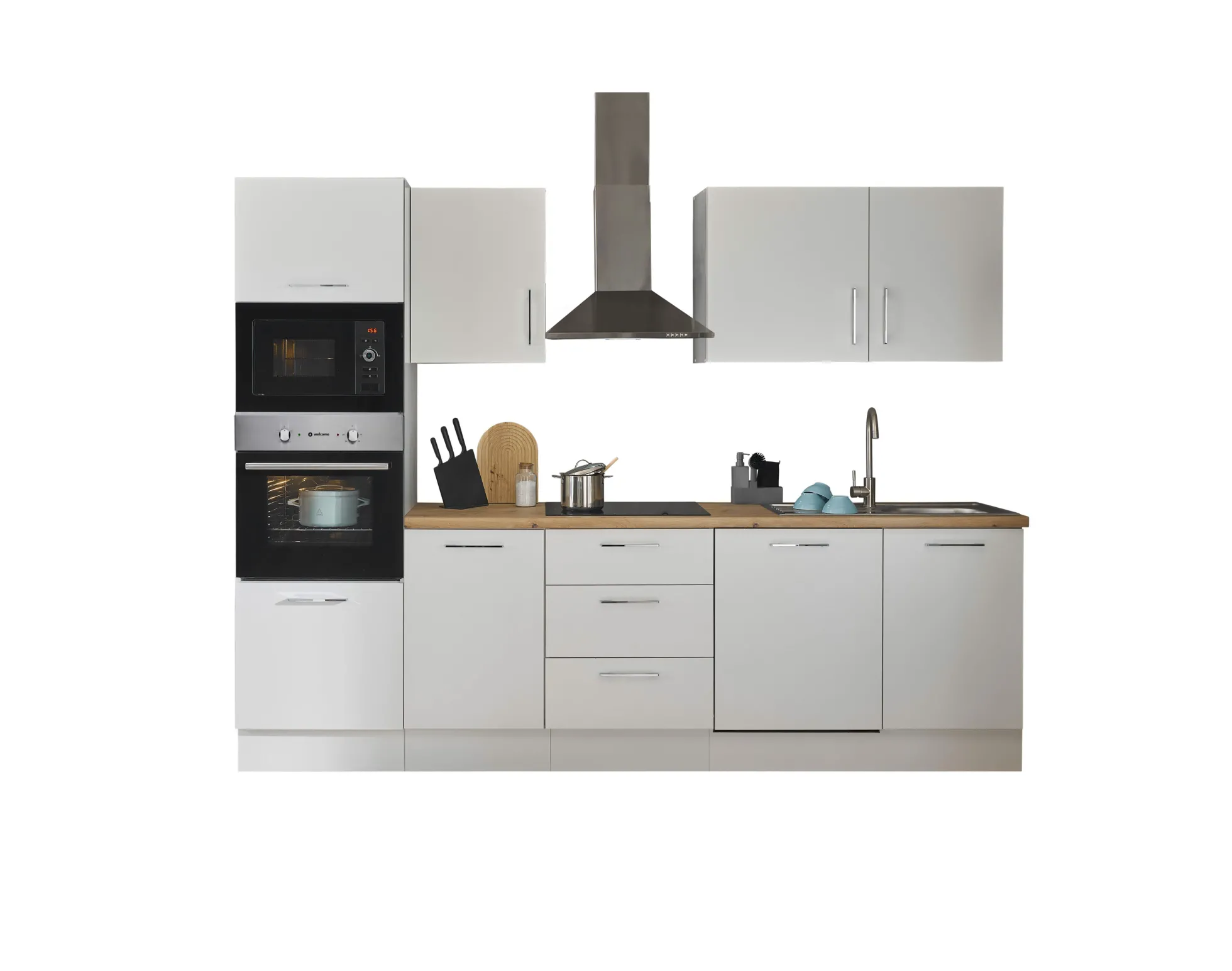 Küchenblock mit E-Geräten CORNWALL (Zeile-Backofen-Mikrowelle) III
