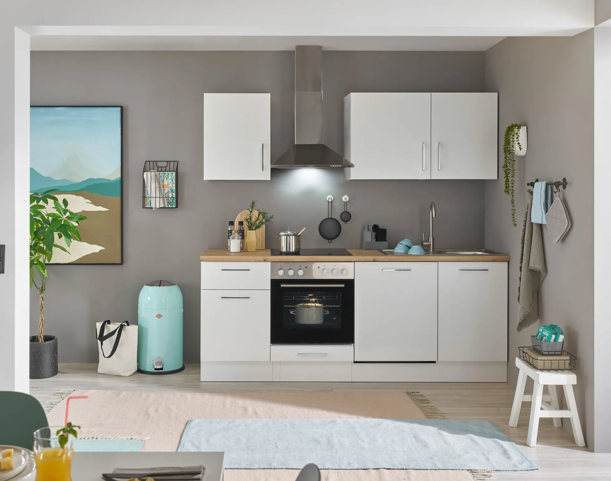 Küchenblock mit E-Geräten CORNWALL (Zeile-Geschirrspüler) I