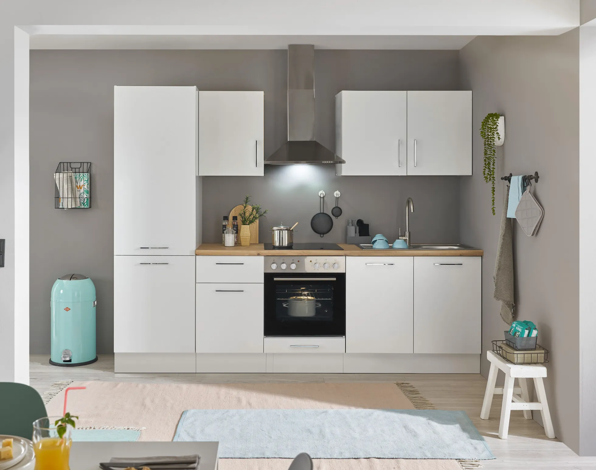 Küchenblock mit E-Geräten CORNWALL (Zeile-Kühlschrank) I