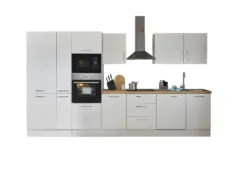 Küchenblock mit E-Geräten CORNWALL (Zeile-Backofen-Geschirrspüler-Kühlschrank-Mikrowelle-Apotheker) I