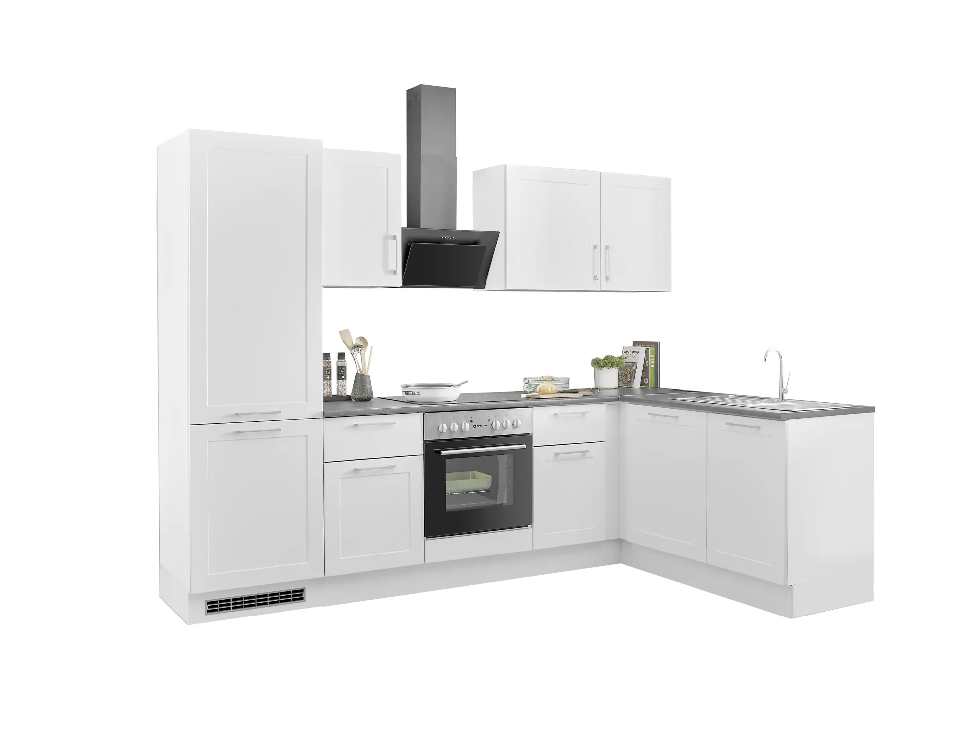 Küchenblock mit E-Geräten HASTINGS (Ecke-Kühlschrank) I