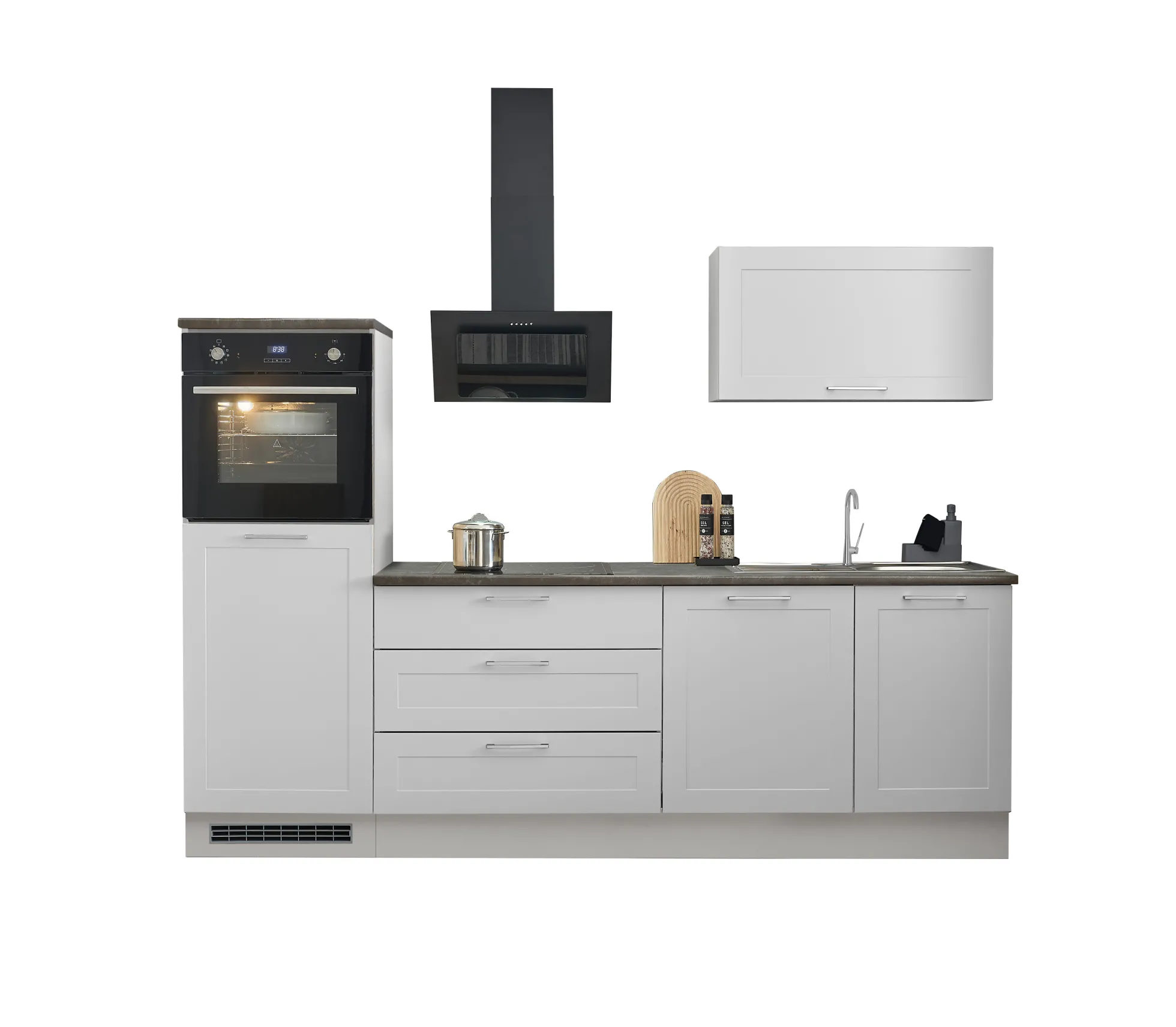 Küchenblock mit E-Geräten HASTINGS (Zeile-Hochschrank) I