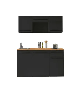 Küchenblock mit E-Geräten JAZZ SINGLE Z 160 BLACK EE