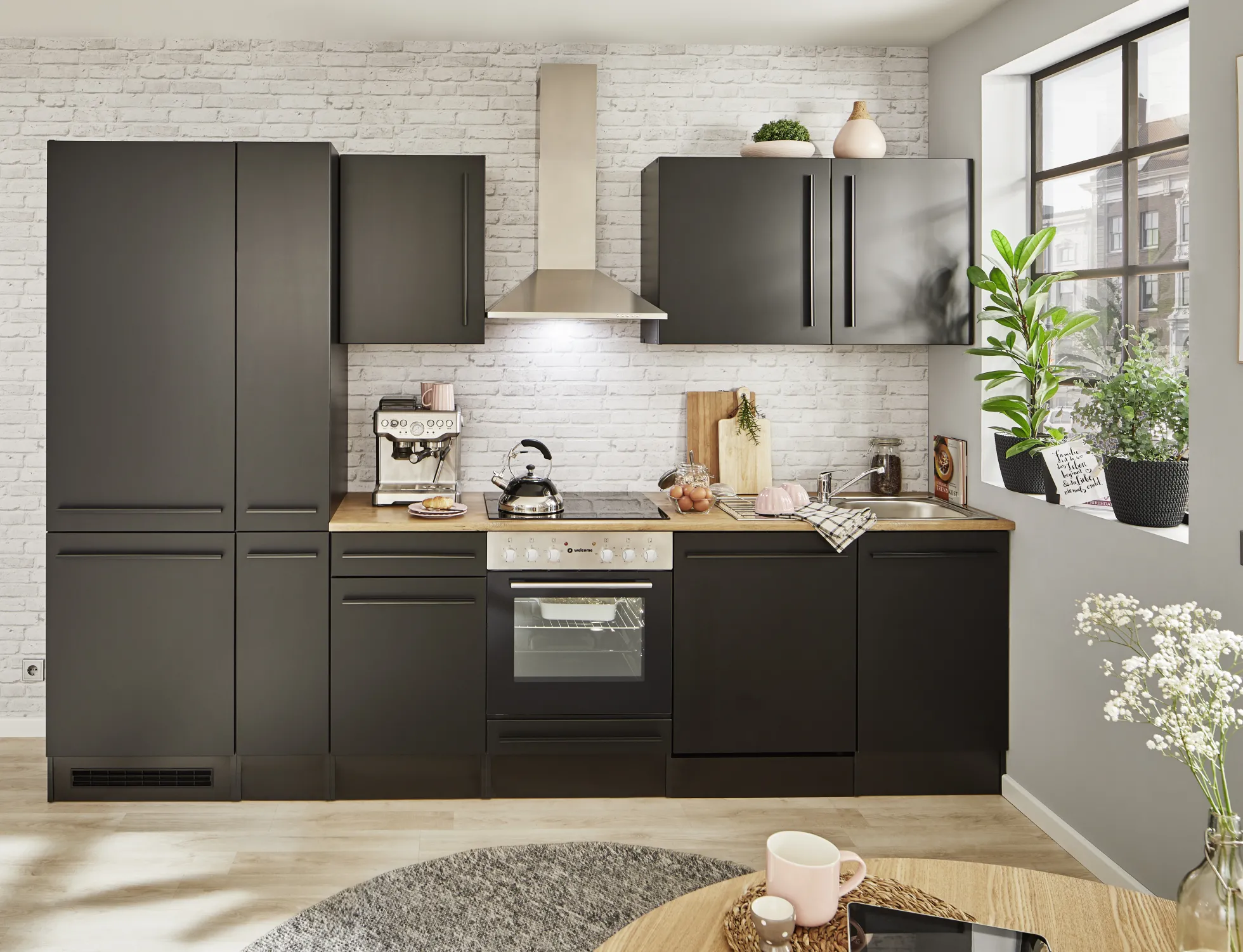 Küchenblock mit E-Geräten JAZZ 8 (Zeile-Kühlschrank-Apotheker) II