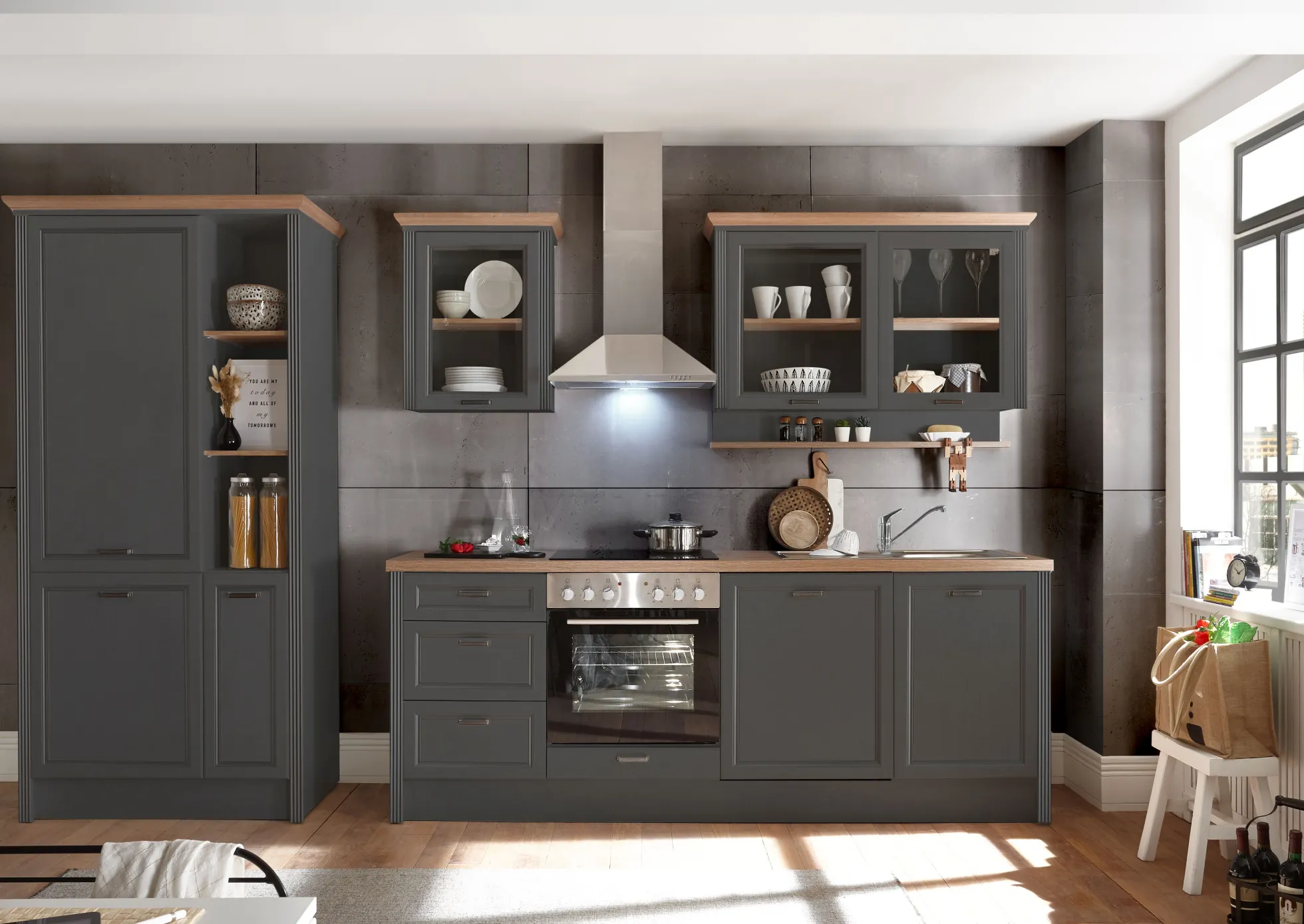 Küchen-Doppelblock mit E-Geräten JASMIN 340