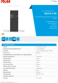 Kühl-Gefrierkombination GK210-2 SB
