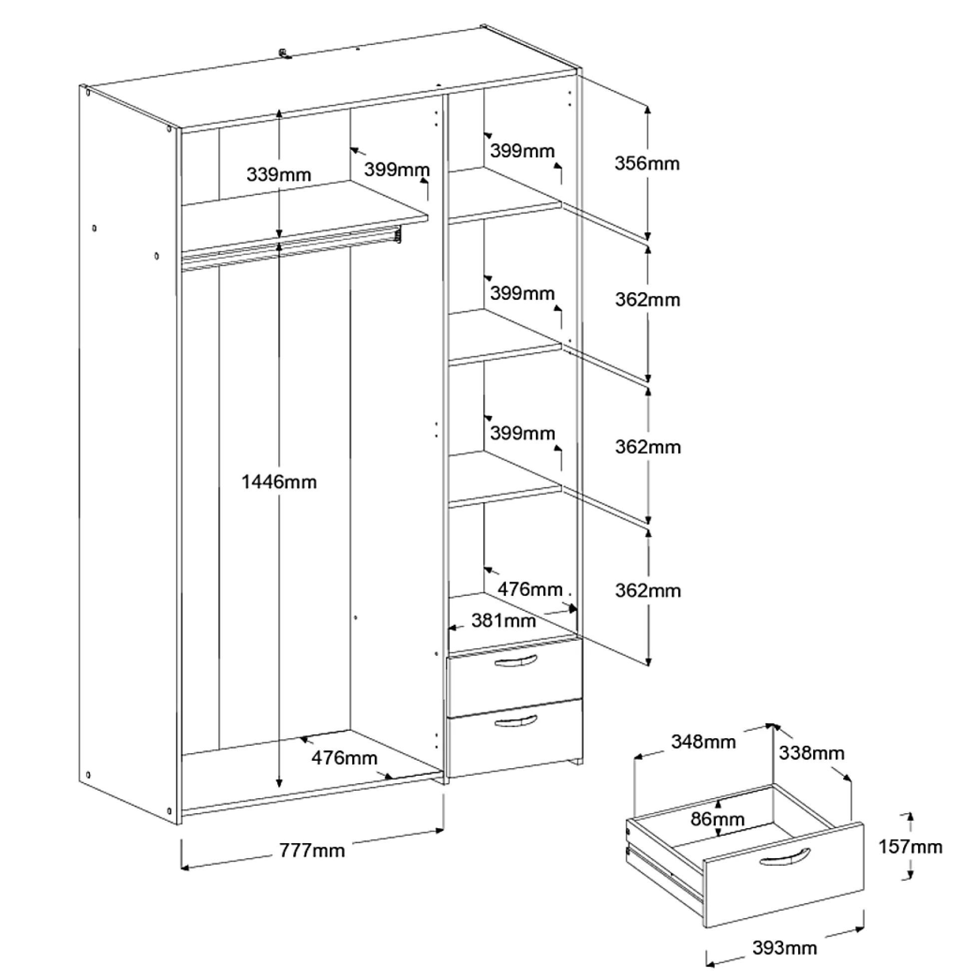 Kleiderschrank BOSTON 2