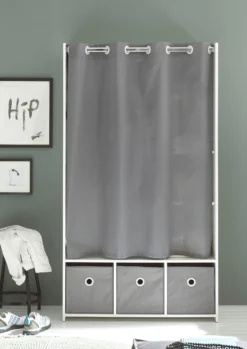 Kleiderschrank mit Stoffvorhang JENKE