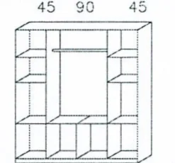 Kombi-Drehtüren-Kleiderschrank BREMEN