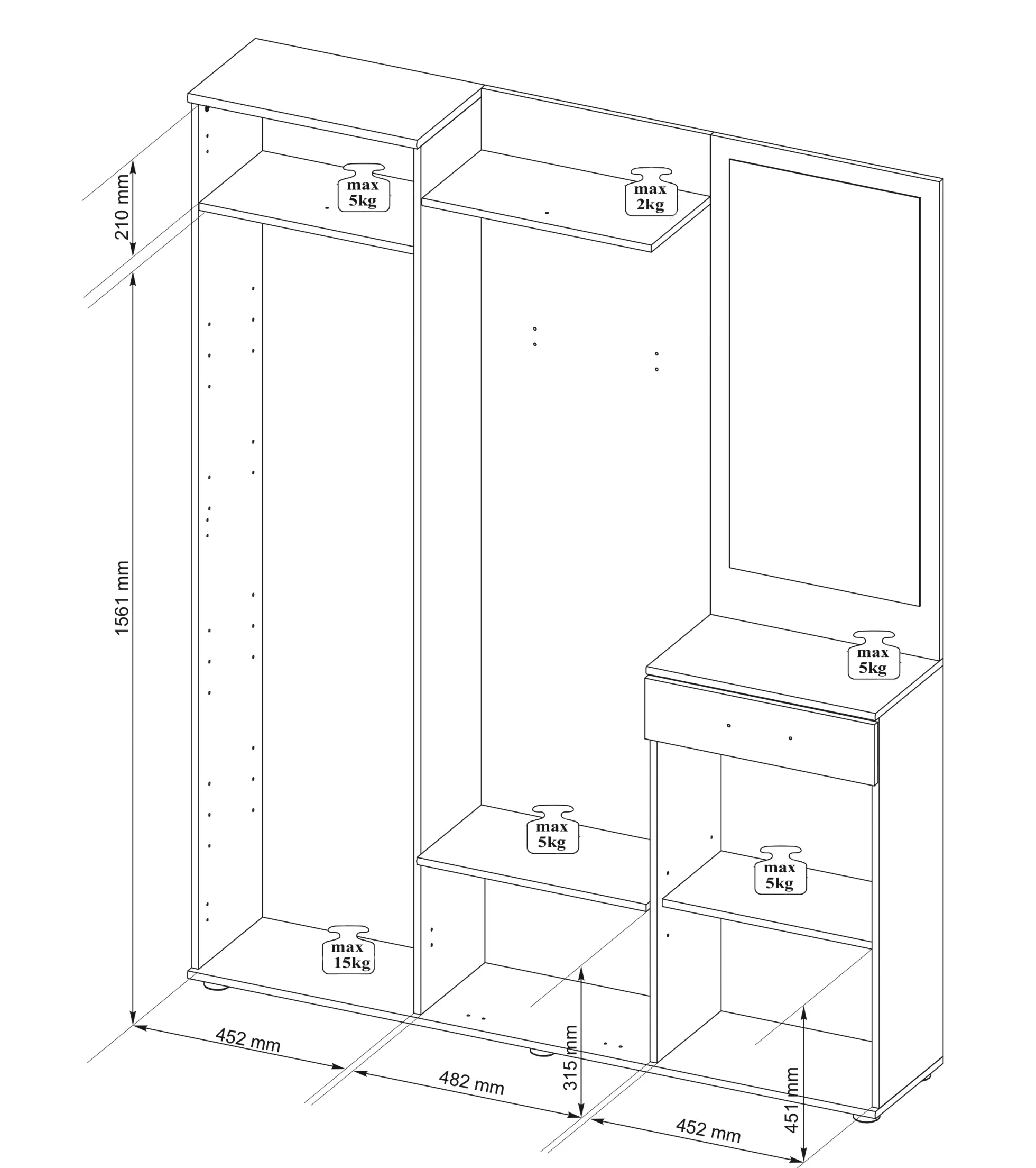 Kompaktgarderobe JENS