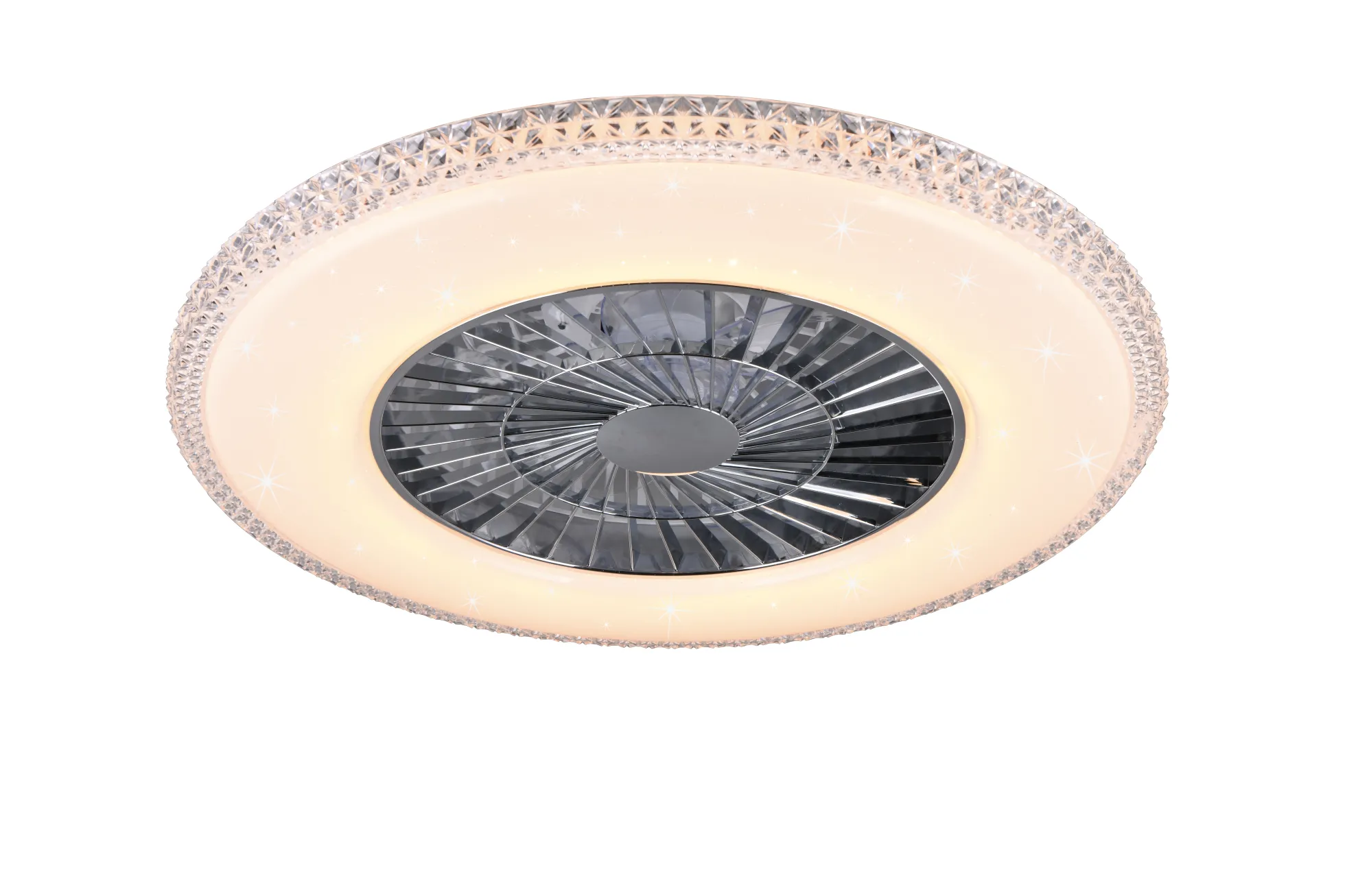 LED Deckenventilator Kristall-Rand HARSTAD