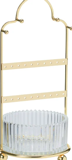 Schmuckhalter mit Glaseinsatz GOLD